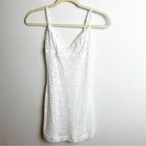 Vintage Victoria's Secret sheer white lace slip dress bridal size: M